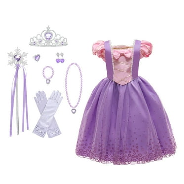 HAWEE Purple Princess Dress up Birthday Party Fairy Purple Sofia Costume for Toddler Girls