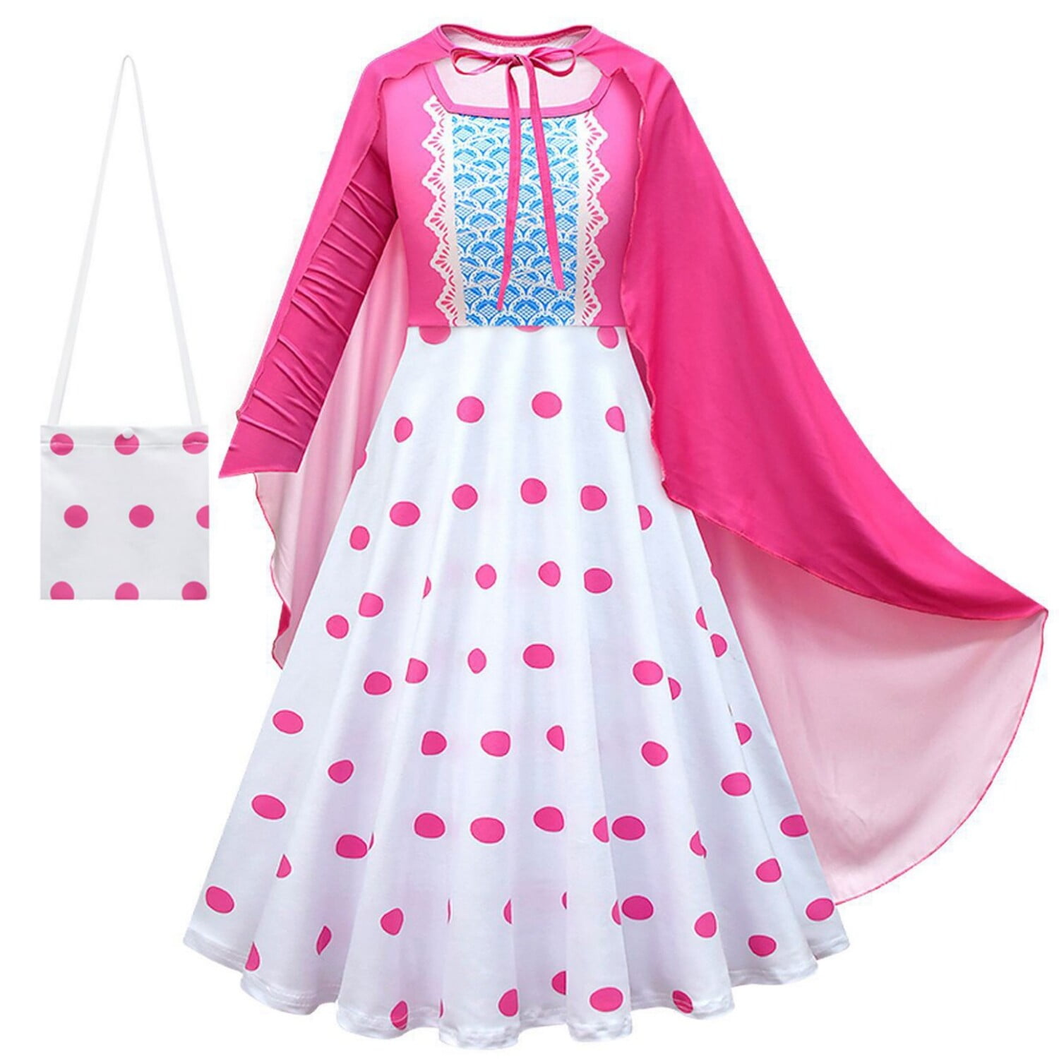 HAWEE Shepherdess Costume for Girls Cowgirl Fancy Dress Up Set, Toddler