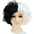 thumbnail image 1 of HAWEE Short Curly Black and White Cosplay Wig for Girls Role Play Hair Wig for Halloween, 1 of 7