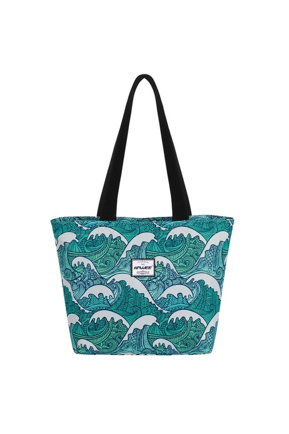 Shoulder Tote Bags with Zipper for Women Cloth Purses and Handbags, Tide