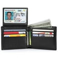 thumbnail image 1 of HAWEE Slim Billfold Wallet for Men RFID Blocking Genuine Leather Scan Proof 10 Card Slots with ID Window Flap, Black, 1 of 7