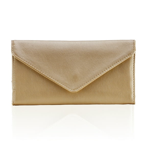 HAWEE Slim Womens Wallets with Credit Card Slots, Long Envelope Style Anti Theft with 2 ID Windows, Coin Pocket, Champagne