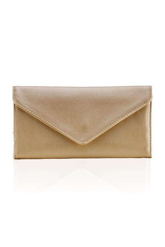 Slim Womens Wallets with Credit Card Slots, Long Envelope Style Anti Theft with 2 ID Windows, Coin Pocket, Champagne