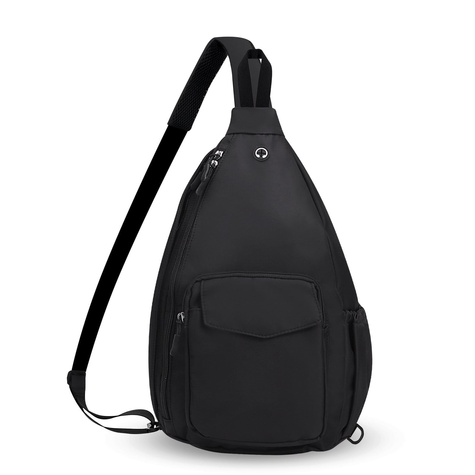 HAWEE Sling Backpack Crossbody Shoulder Left and Right Chest Bag for Women Men Travel Hiking Daypack, Black