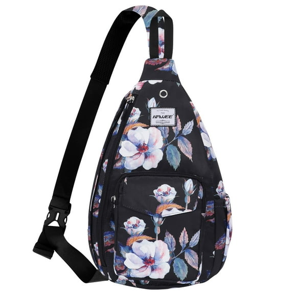 HAWEE Sling Bag Purse for Women Water Resistant Travel Backpack Lightweight Daypack, Helleborus