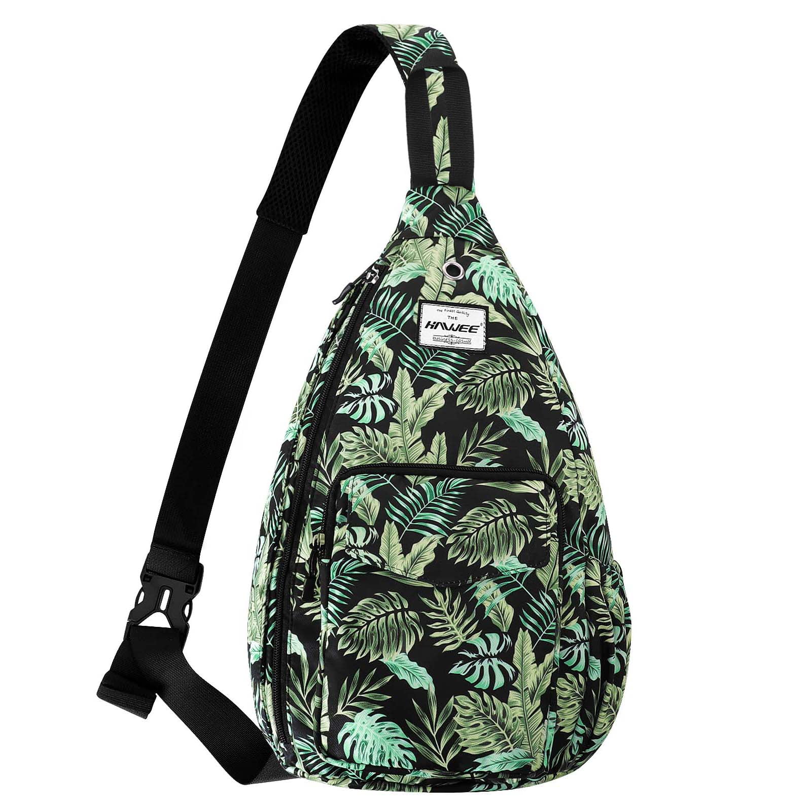 HAWEE Sling Bags for Women Waterproof Crossbody Daypack Shoulder Travel Backpack, Banana Leaf