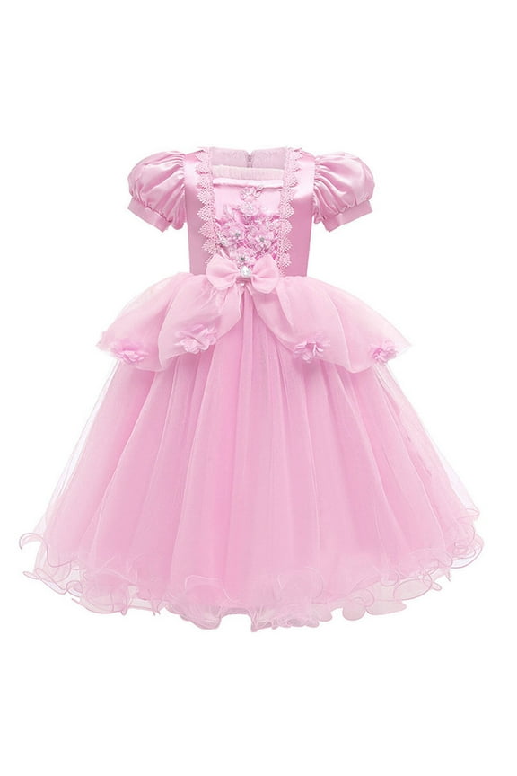 Toddler Girls Princess Blue Costumes Halloween Dress up Fancy Gown for Cosplay Party