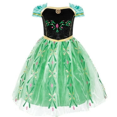 HAWEE Toddler Girls Princess Dress Anna Costume Snow Party Cosplay Fancy Anna Dress with Accessories