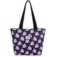 thumbnail image 1 of HAWEE Tote Bag with Zipper for Women with Bottle Pockets Heavy Duty Casual Anti-water Cloth Shoulder Handbag PVC Padded, Elephant Pink, 1 of 7