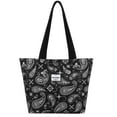 thumbnail image 1 of HAWEE Tote Bag with Zipper for Women with Bottle Pockets Heavy Duty Casual Anti-water Cloth Shoulder Handbag PVC Padded, Paisley, 1 of 7