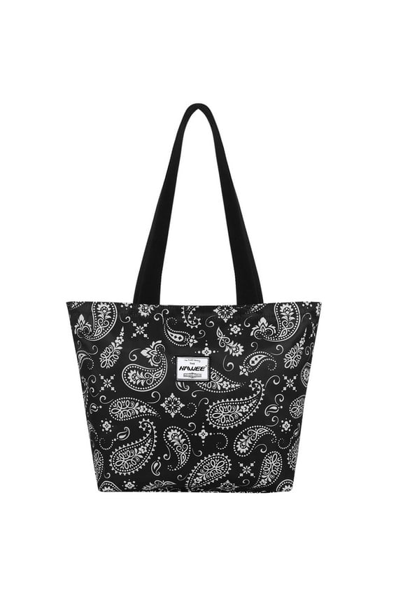 Tote Bag with Zipper for Women with Bottle Pockets Heavy Duty Casual Anti-water Cloth Shoulder Handbag PVC Padded, Paisley