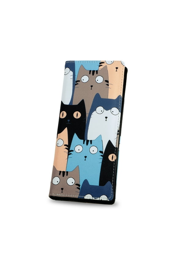 Ultra Slim Wallet Bifold Long Wallet Polyester Purse Card Holder for Women Girls