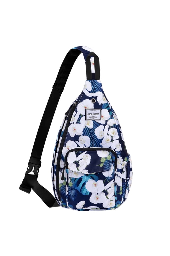 Utility Crossbody Sling Backpack Butterfly Orchid Shoulder Bag Adjustable Strap for Women