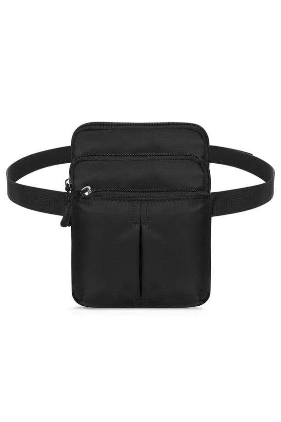 Waist Bag for Women Plus Size Fashion Belt Pack Water Resistant Multifunctional Cross Body Shoulder Purse 2 Adjustable Straps, Black