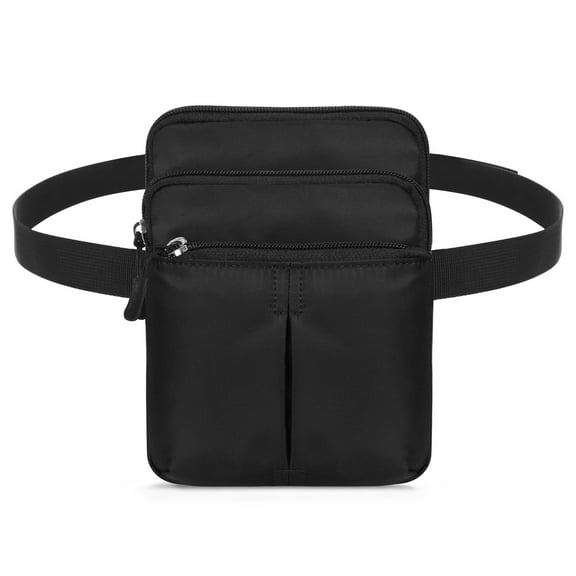 HAWEE Waist Bag for Women Plus Size Fashion Belt Pack Water Resistant Multifunctional Cross Body Shoulder Purse 2 Adjustable Straps, Black A