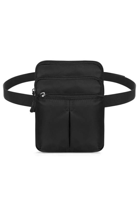 Waist Bag for Women Plus Size Fashion Belt Pack Water Resistant Multifunctional Cross Body Shoulder Purse 2 Adjustable Straps, Black A