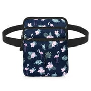 HAWEE Waist Bag for Women Plus Size Fashion Belt Pack Water Resistant Multifunctional Cross Body Shoulder Purse 2 Adjustable Straps, Flamingo