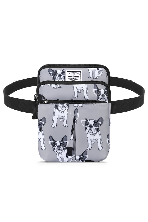 Waist Belt Bag for Women Plus Size Fashion Fanny Packs Water Resistant Multifunctional Cross Body Shoulder Purse with 2 Adjustable Straps, Dog