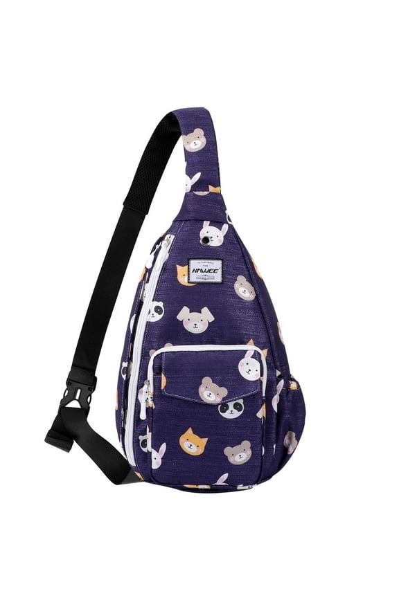 Waterproof Crossbody Bag forWomens Chest Sling Backpack with Bear Rabbit Print, Bear