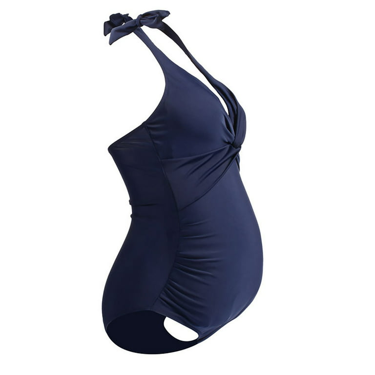 HAWEE Women Halter Maternity Swimwear One-Piece Pregnancy Swimsuits Plus  Size Bathing Suit