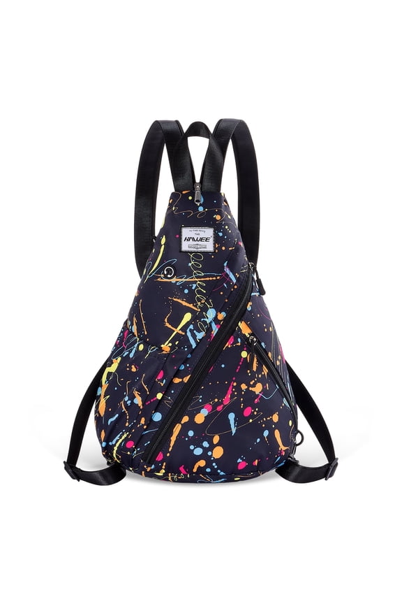 Women's Rope Sling Bag - Convertible Water-Resistant Chest Bag & Casual Daypack, Adjustable Crossbody Backpack for Travel, Cycling, Sports Graffiti