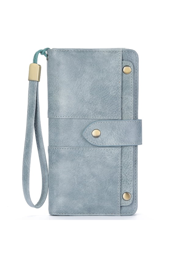 Womens Wallets Large Capacity Credit Card Holder Rfid Wallet Women Zipper Pocket Leather Ladies Wristlet Clutch Wallet