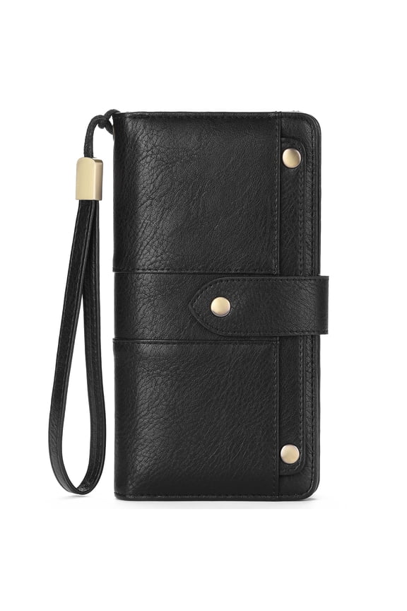 Womens Wallets Large Capacity Credit Card Holder Rfid Wallet Women Zipper Pocket Leather Ladies Wristlet Clutch Wallet