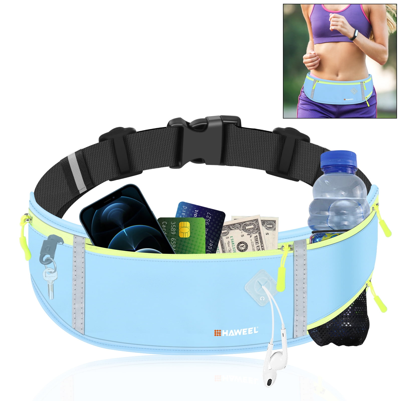 HAWEEL Running Belt Waist Fanny Pack Bag Sports Waterproof Waist Phone Pocket - Walmart.com