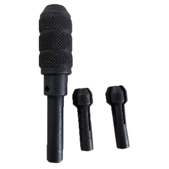 HAWK 1-3mm PIN CHUCK Set | 3 Sizes: 1mm-3mm | 7/8" (2.2 cm) Chucks, 2 3/8" (6 cm) Vise | Black Oxidized Steel | Essential for Drilling, Jewelry & Precision Tasks