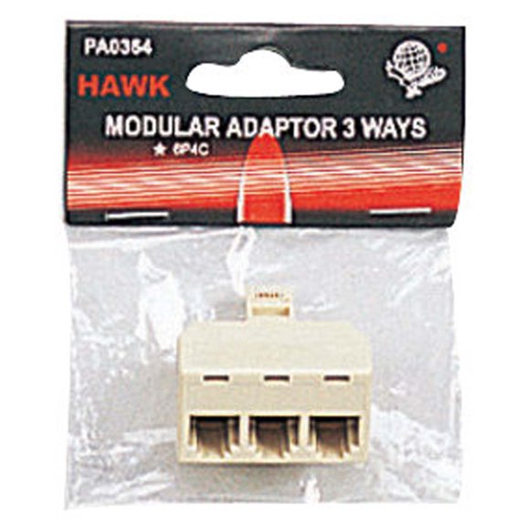 HAWK 1.5" X 7/8" Modular Adaptor | Triple-Port Design | Space-Saving & Efficient | Connect Multiple Devices Simultaneously | Streamlined Office Solution