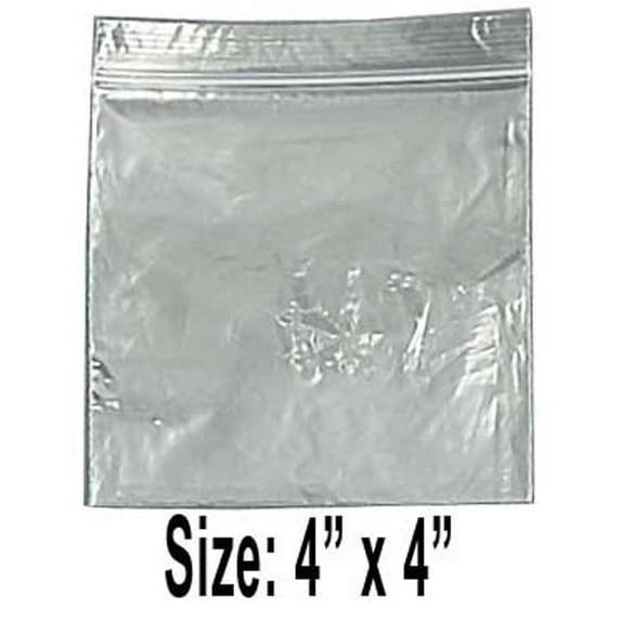 HAWK 1000 Count Plastic Resealable Bags | 4" x 4" (10.2 cm x 10.2 cm) Square | Strong 2.5 mil Thickness | Air-Tight Lock | Ideal for Photos, Jewelry, Crafts & More | Available in Various Sizes