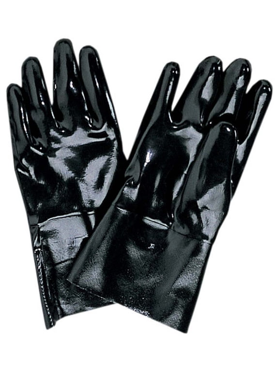 HAWK 12" (30.5 cm) Men's Black Neoprene Work Gloves | Size Large (L) | Gauntlet Cuff | Jersey Lined | Liquid-Repellent | Designed For Professionals To Prevent Debris & Splashes