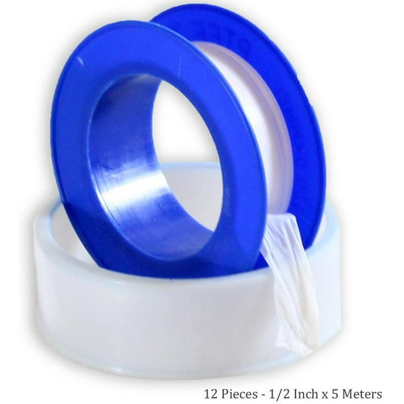 HAWK 12 Piece Teflon Tape Roll Set | Secure & Mess-Free Sealing | 0.5" x 5m Design | Plumbers Choice | Leak-Proof, Durable, Versatile Use