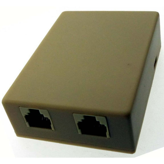 HAWK (2 Pack) 2 Outlet Modular Phone Jack Block | Sturdy Plastic | Multi-Device Connectivity | Works with Standard Jack | Voice/Data KD16-6P4C