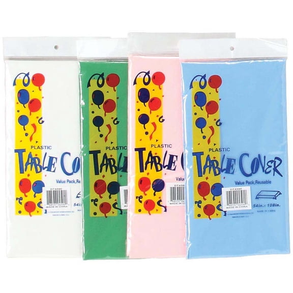 HAWK (2 Pack) Reusable Plastic Table Cover | Vibrant 54"x108" Design | Pack of 2 | Ideal for Parties & Picnics | Multi-Color
