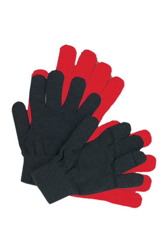 HAWK (2 Pairs) "Magic" Stretchable Gloves | 95% Acrylic & 5% Spandex Blend | One Size Fits All | Diverse Color Choices