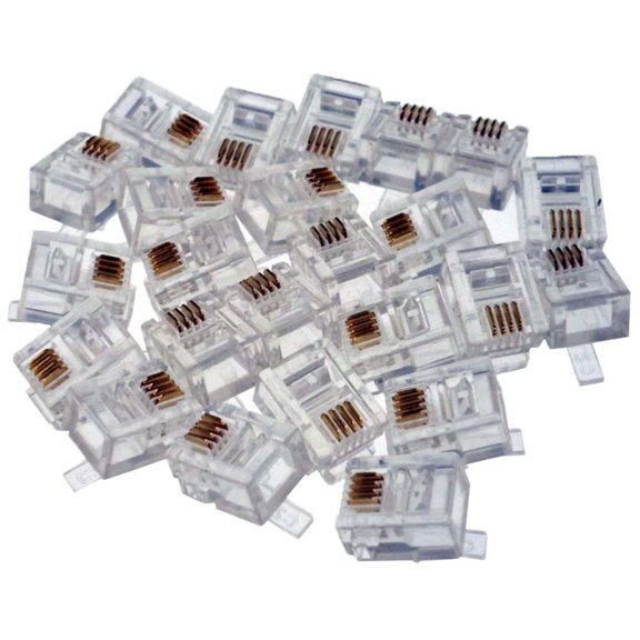 HAWK 24 Pc Standard Telephone Plugs | Professional Grade & Clear | Easy Use for Home & Commercial
