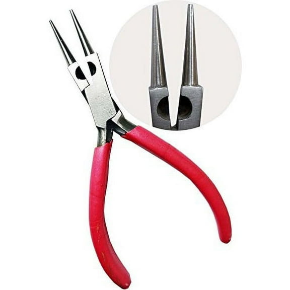 HAWK 5" Combination Plier | Convex & Concave Design | For Jewelry Crafting | Red PVC Handle | ToolUSA Forged Steel & Box Joint
