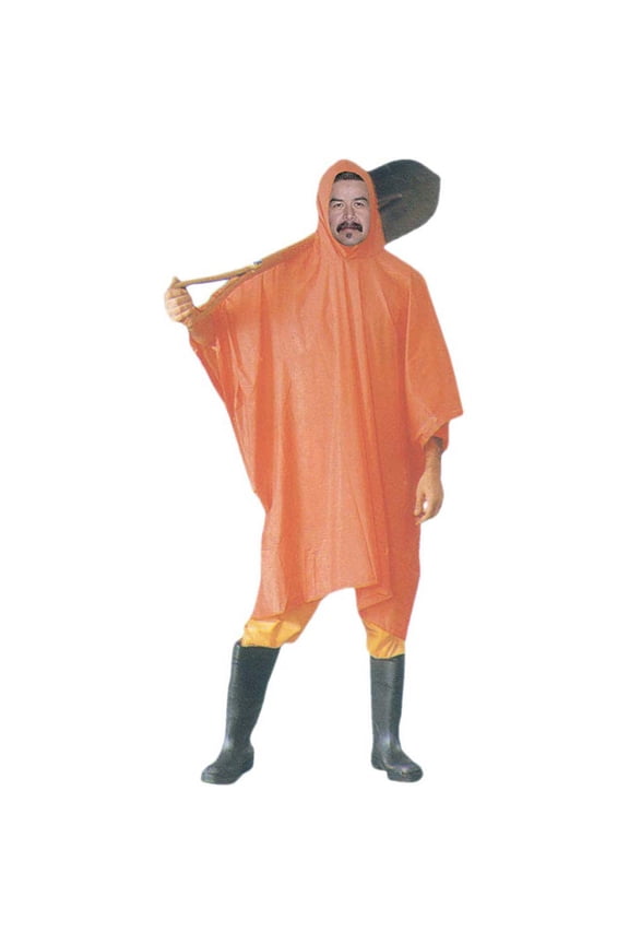 HAWK Adult-Sized 10mil PVC Vinyl Rain Poncho with Hood | Measures 50" x 80" | Compact & Foldable | Comes with 7" x 9" Storage Pouch | Durable & Reusable