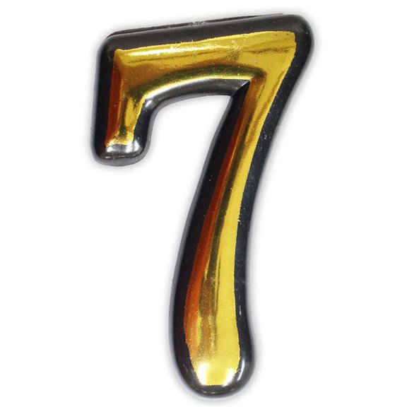 HAWK Gold Numeral 7 | Self-Adhesive Artisanal 4" Gold-Painted | Elegance & Versatility in Signage and Crafting | Versatile Usage for House & Event Signage