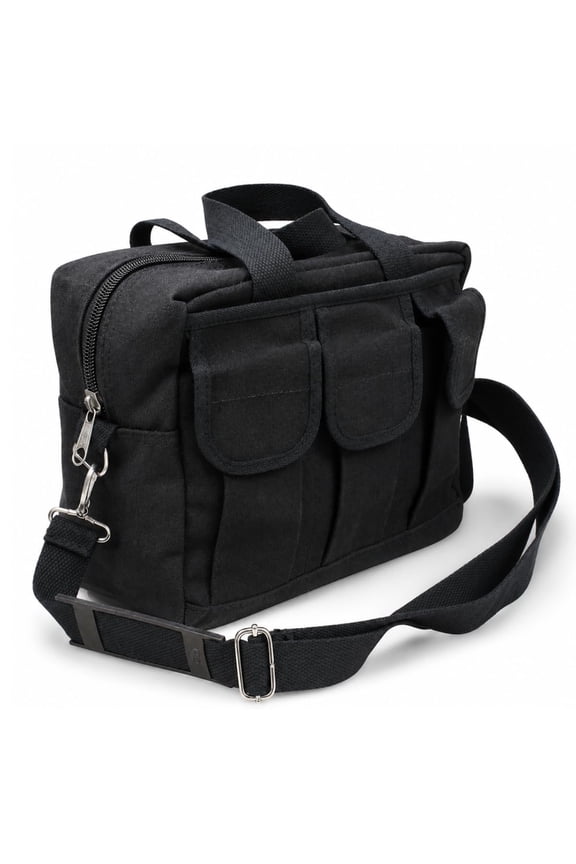 HAWK Heavy Duty Canvas Tool Bag | Multi-Pocket Design | Ergonomic Dual Carrying Options: Handle & Padded Shoulder Strap