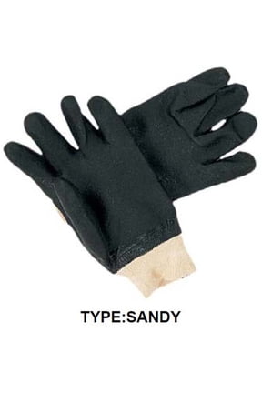 HAWK Men's PVC Double Dipped Coated Gloves | Size Large (L) | Sandy Finish for Superior Grip | Jersey Lined | Knit Wrist