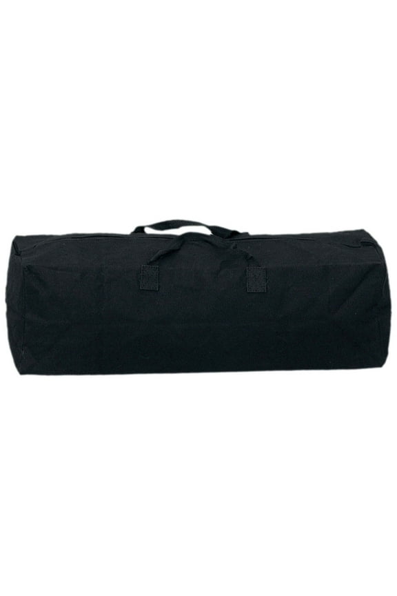 HAWK Military-Style Black Canvas Duffle Bag | 16" x 8" x 9" (40.6 cm x 20.3 cm x 22.9 cm) | Reinforced Stitching | Secure Zipper | Durable Handle