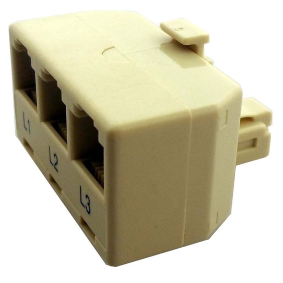 HAWK Modular Adaptor | Premium 3-Way Phone Jack | For Efficient & Organized Telecommunication | Ideal for Offices & Homes | Durable & Compact Design