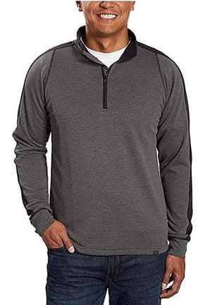 Mens Performance Long Sleeve Quarter Zip Pullover Active Sweatshirt (Grey Heather, Medium)