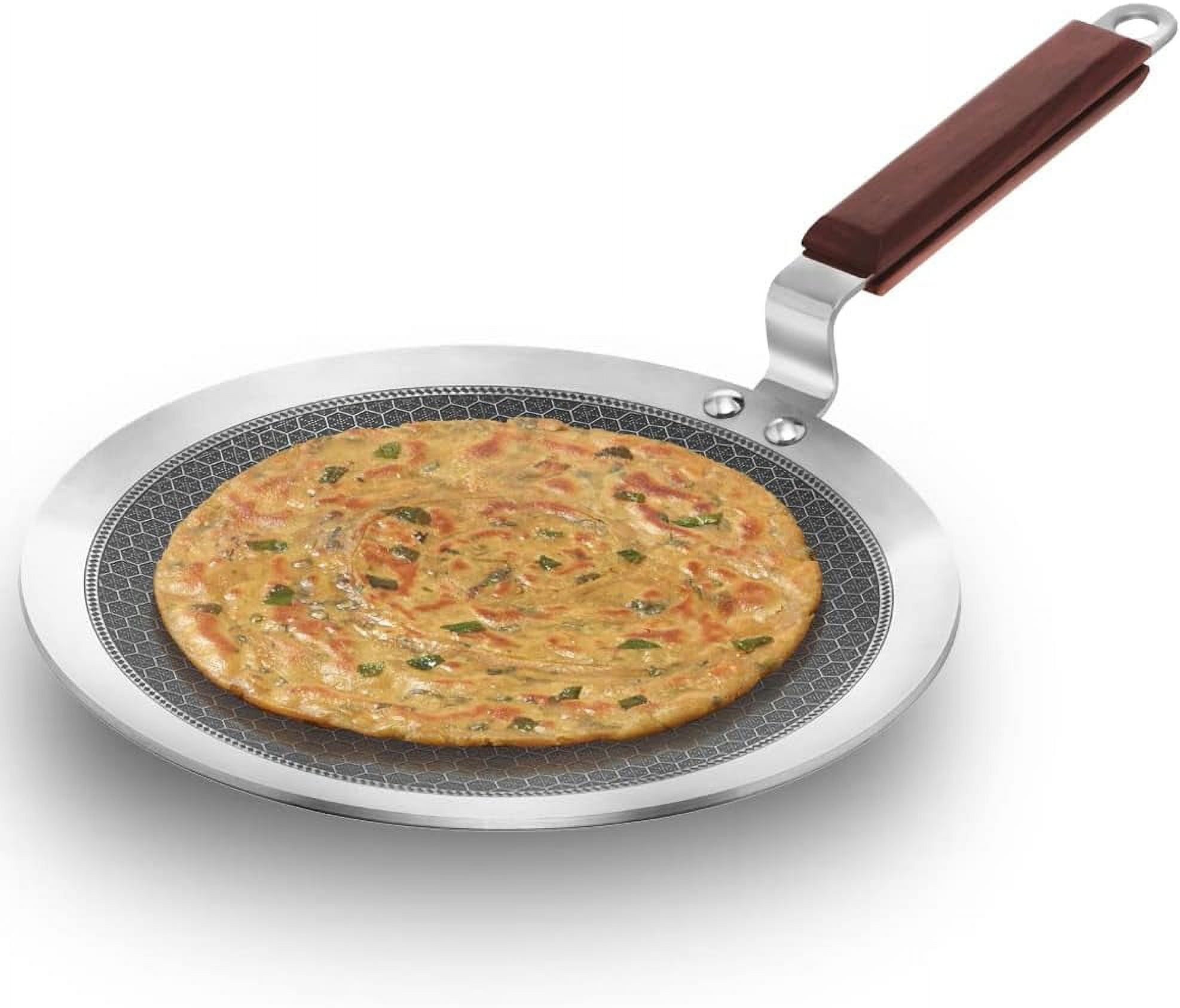 HAWKINS 26 cm Paratha Tava, Triply Stainless Steel Shielded Nonstick