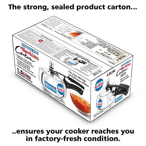 HAWKINS Contura Stainless Steel Pressure Cooker For Induction, Gas And