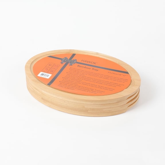 HAWOK 2-1 Bamboo Tray/Plate/Cutting Board set