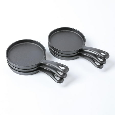 HAWOK Cast Iron Mini Round Griddle-5" Crepe Pan-Pre-Seasoned Skillet Set of 6…