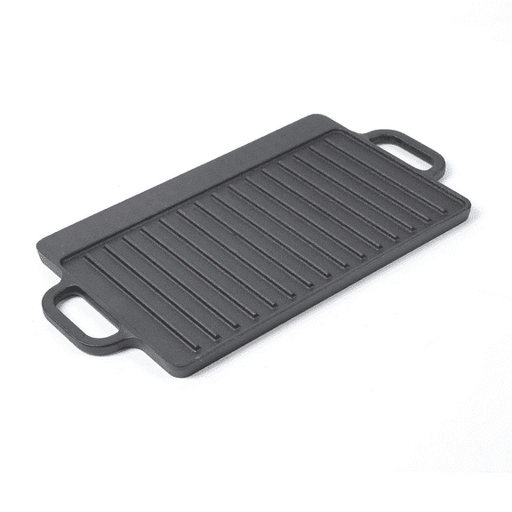 HAWOK Cast Iron Reversible Grill Rectangular Griddle 12.6x8 inch